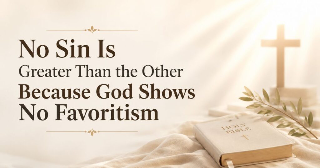 No Sin Is Greater Than the Other Because God Shows No Favoritism